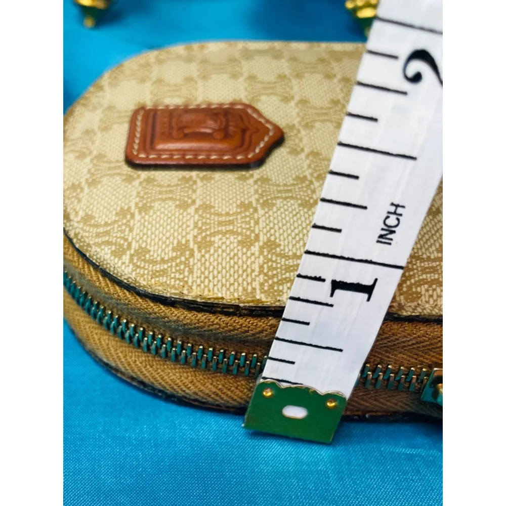 Celine Coin Purse Small Mini Bag Tan & Beige Zip EUC - Picture 11 of 11